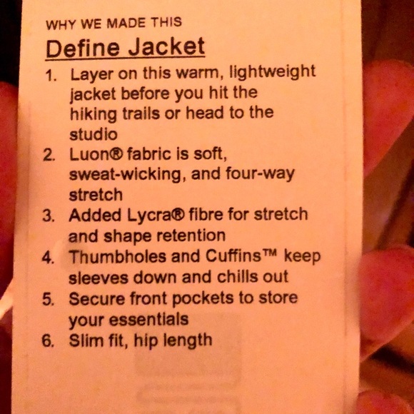SOLD BNWT Lululemon Define Jacket in Navy - Picture 6 of 7